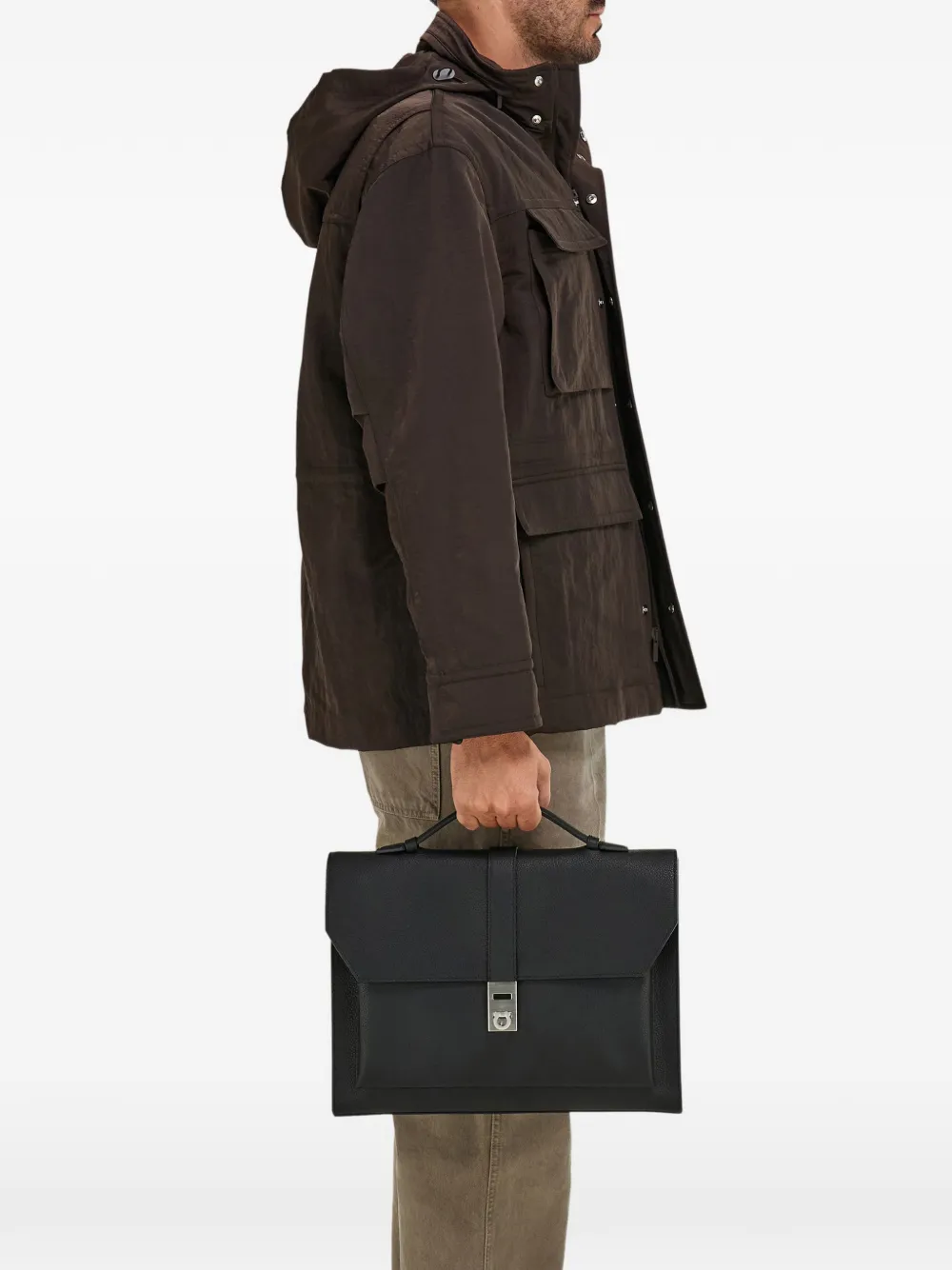 Ferragamo clasp textured Hug briefcase | Image 2