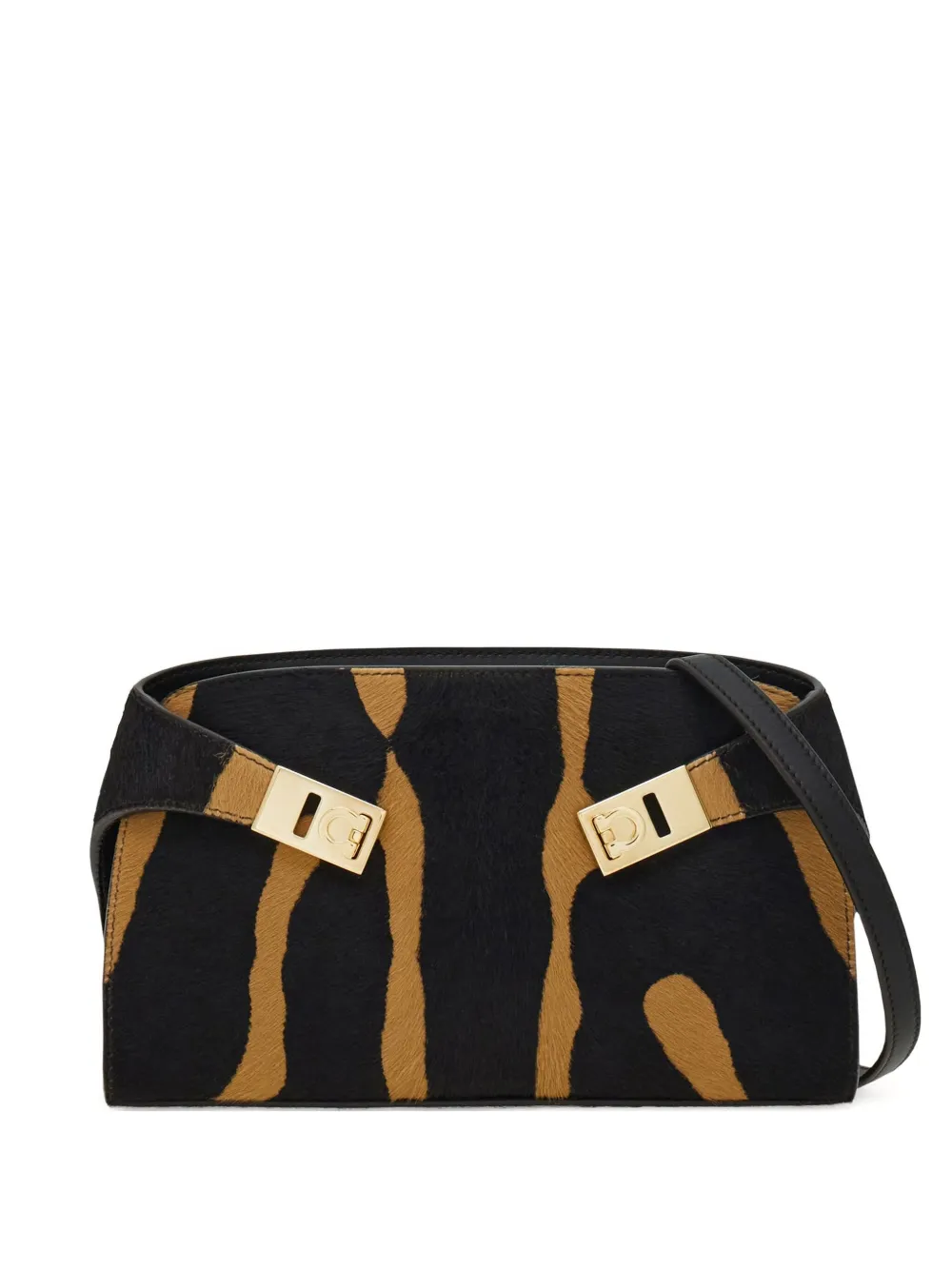 Ferragamo mini Hug zebra-print cross body bag | Black | Image 1