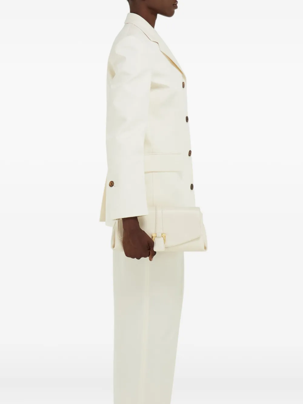 Ferragamo Small Gancini-detail Cross Body Bag In White