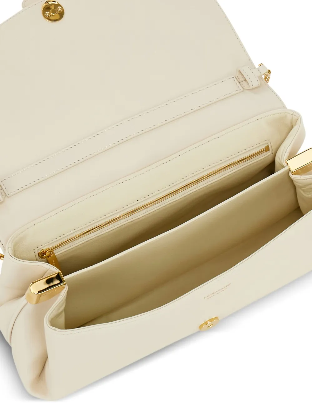 Ferragamo Small Gancini-detail Cross Body Bag In White