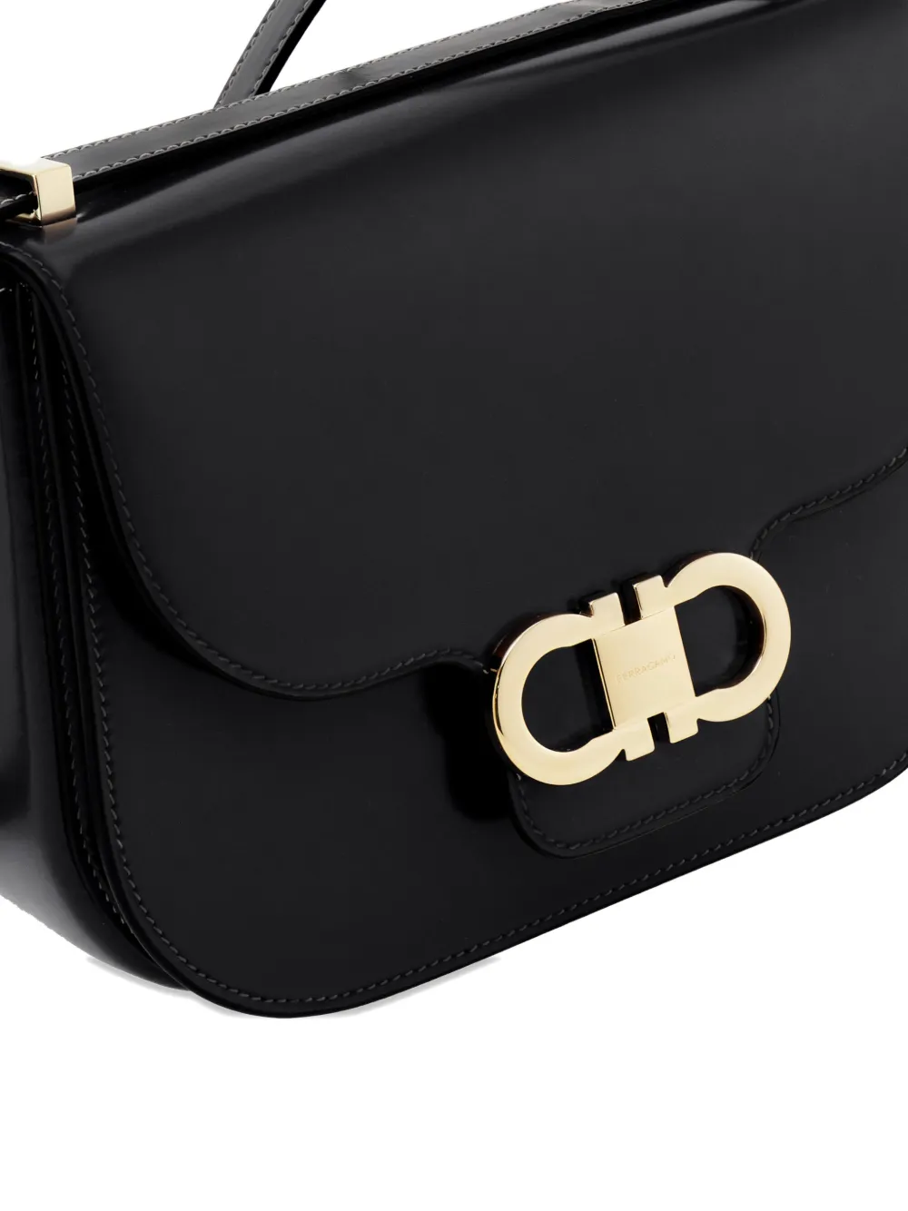 Ferragamo Gancini Flap Crossbody Bag In Black