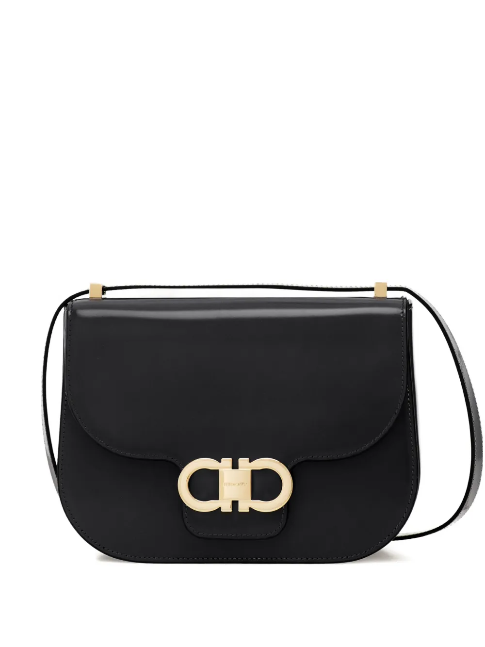 Ferragamo Gancini Flap Crossbody Bag In Black