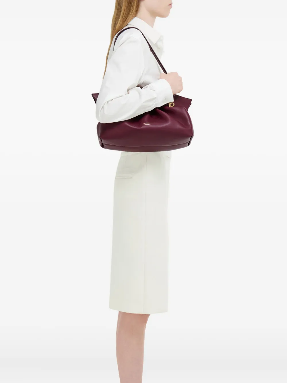 Ferragamo medium double-Gancini shoulder bag - Rood