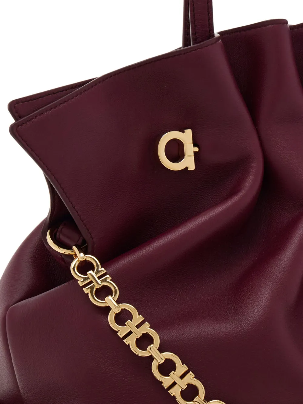 Ferragamo Double Gancini medium schoudertas Rood