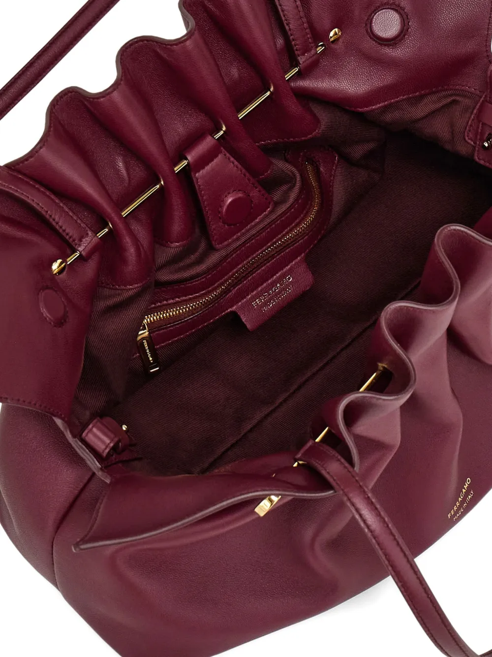 Ferragamo Double Gancini medium schoudertas Rood