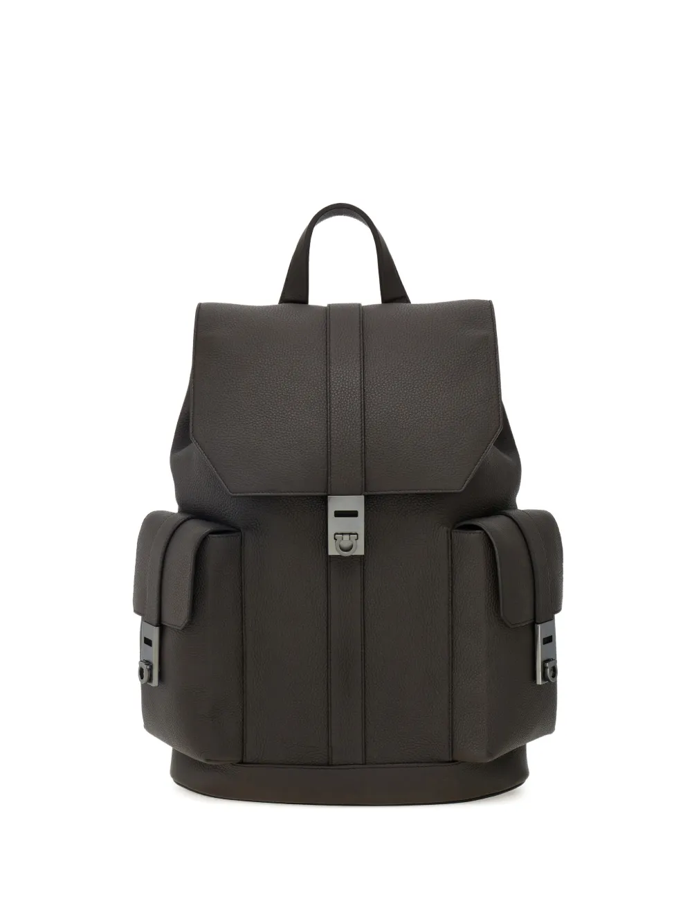 Ferragamo ammered leather utility backpack | Brown | Image 1