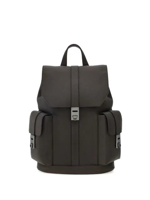 Ferragamo ammered leather utility backpack
