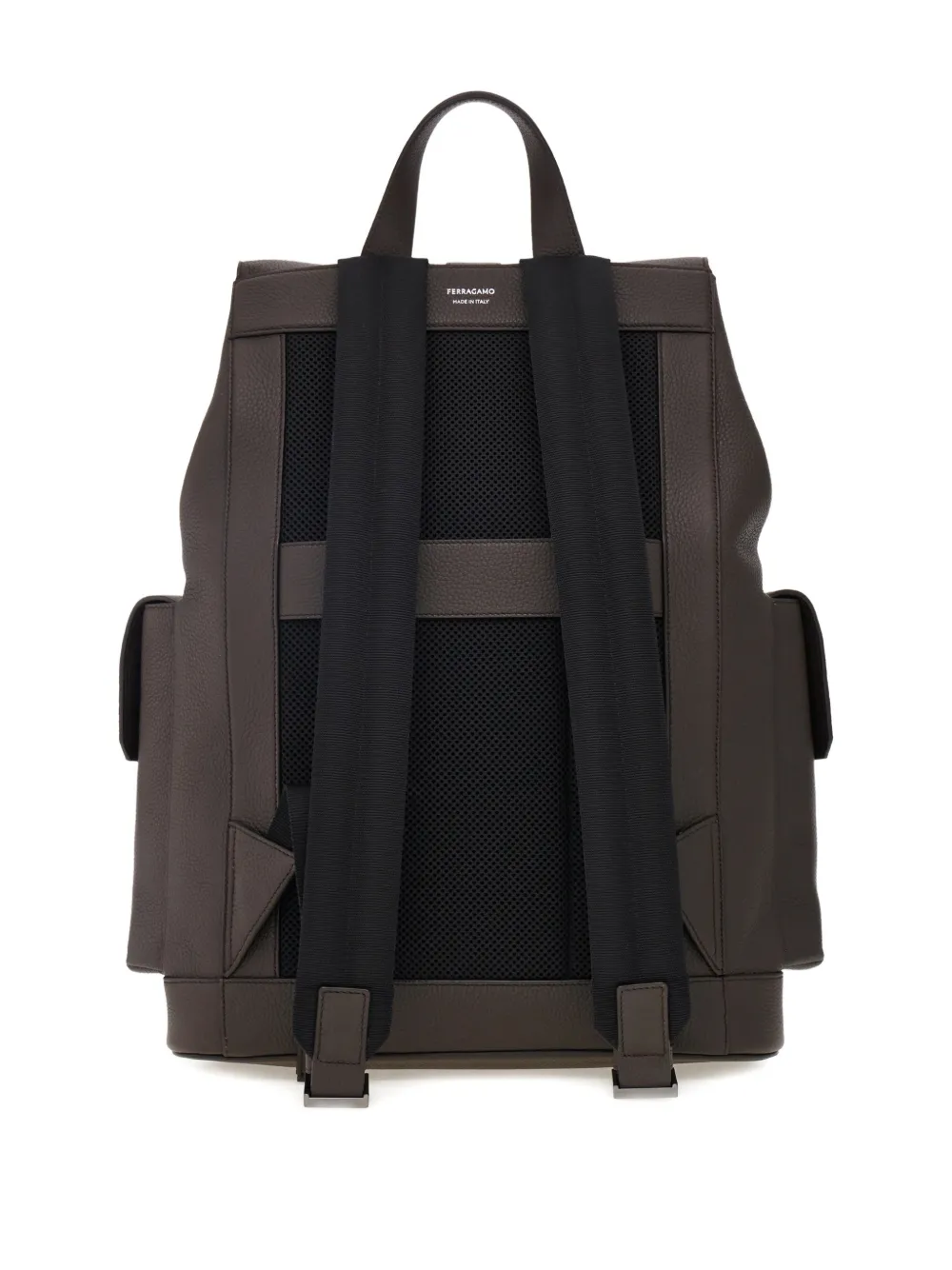 Ferragamo Cargo rugzak met gehamerd leer Bruin