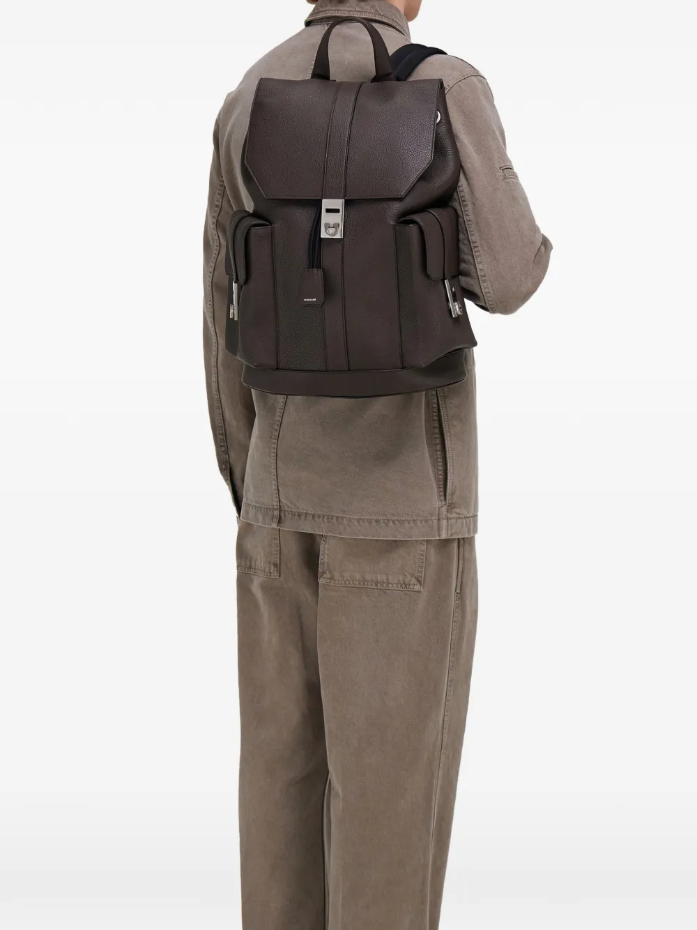 Ferragamo ammered leather utility backpack | Image 2