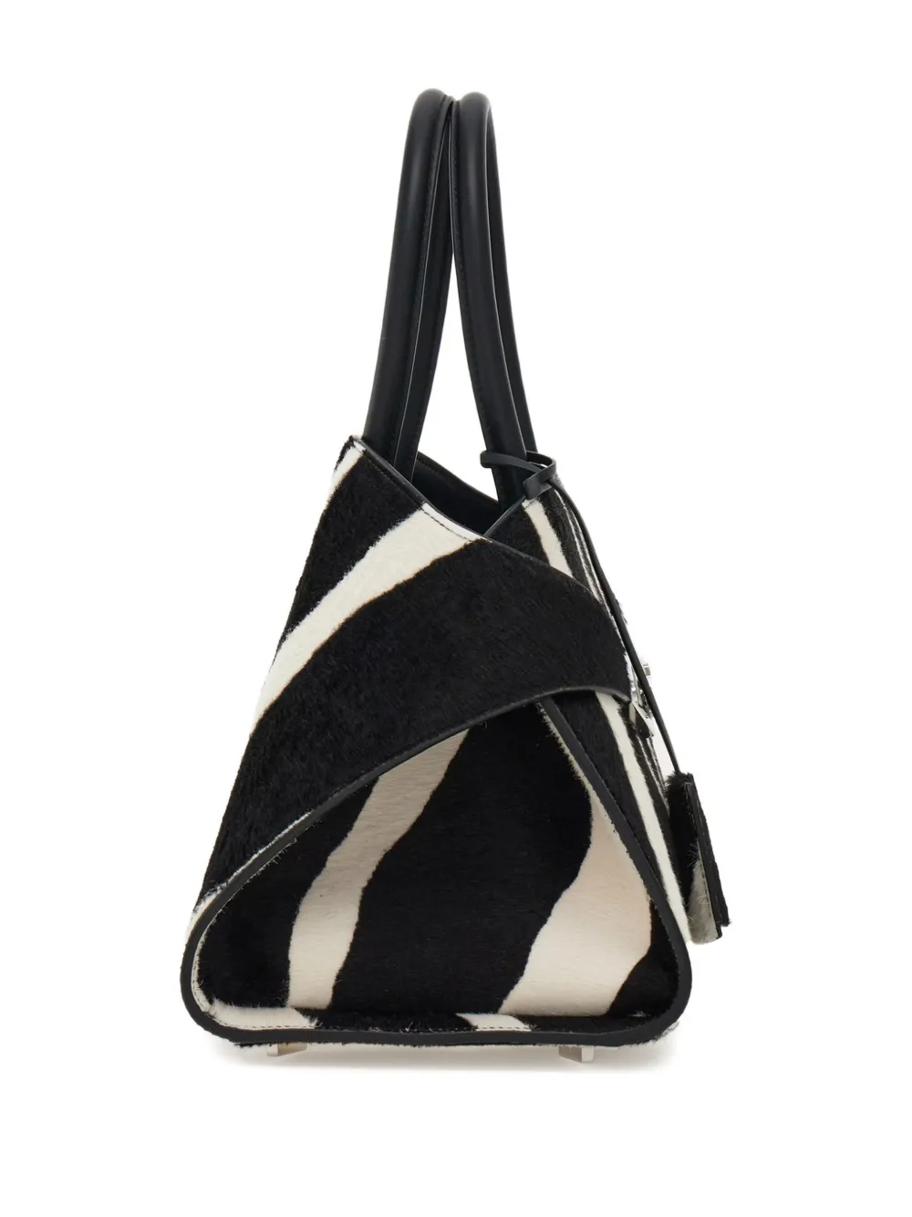 Ferragamo Zebra Print Buckle Hug Tote Bag In Black