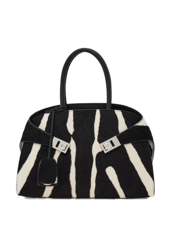 Ferragamo Hug Handbag Bicolor M in Black