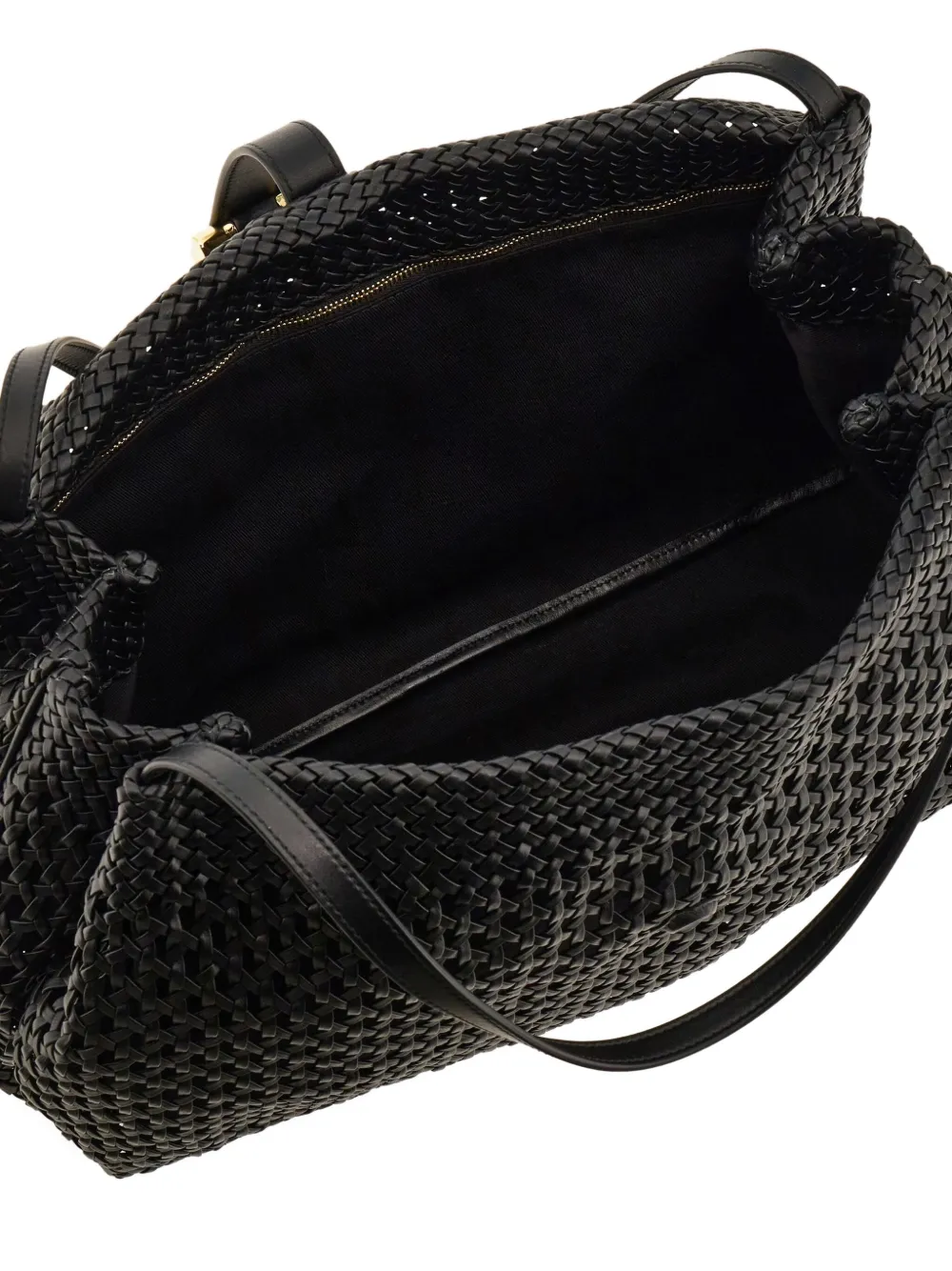 Ferragamo Grote leren shopper met geweven effect Zwart