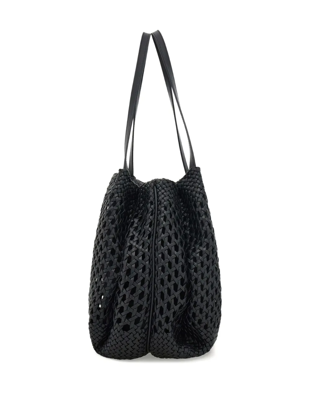  Ferragamo Large Woven-effect Leather Tote Bag - Black 
