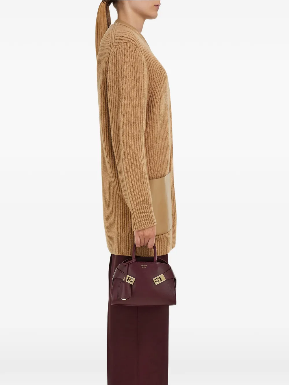 Ferragamo Buckle Charm Hug Tote Bag In Red