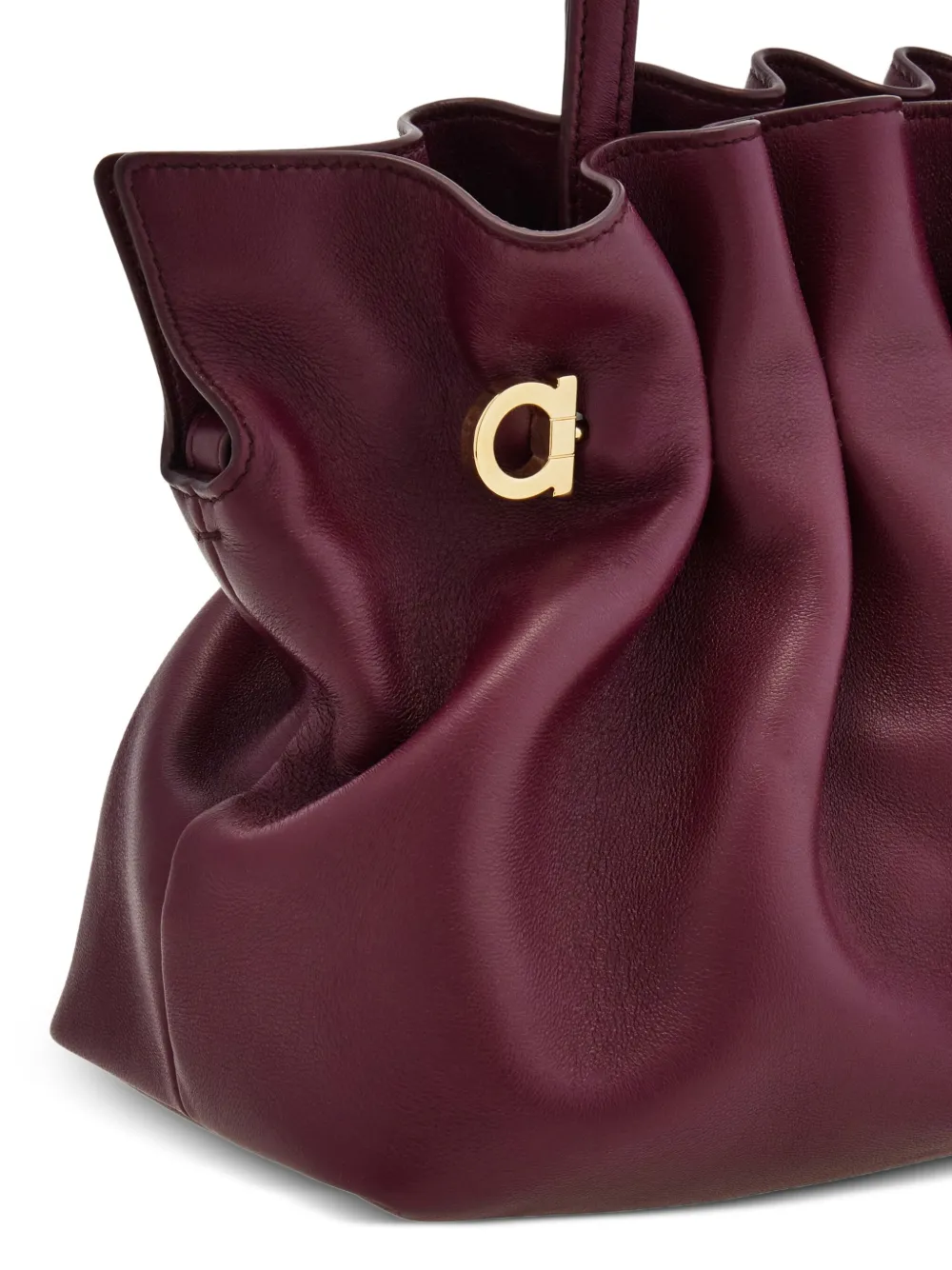 Ferragamo Gancini kleine gesmockte schoudertas Rood