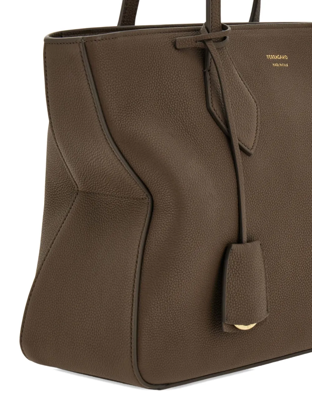 Ferragamo Medium Star-shaped Leather Tote Bag In Brown