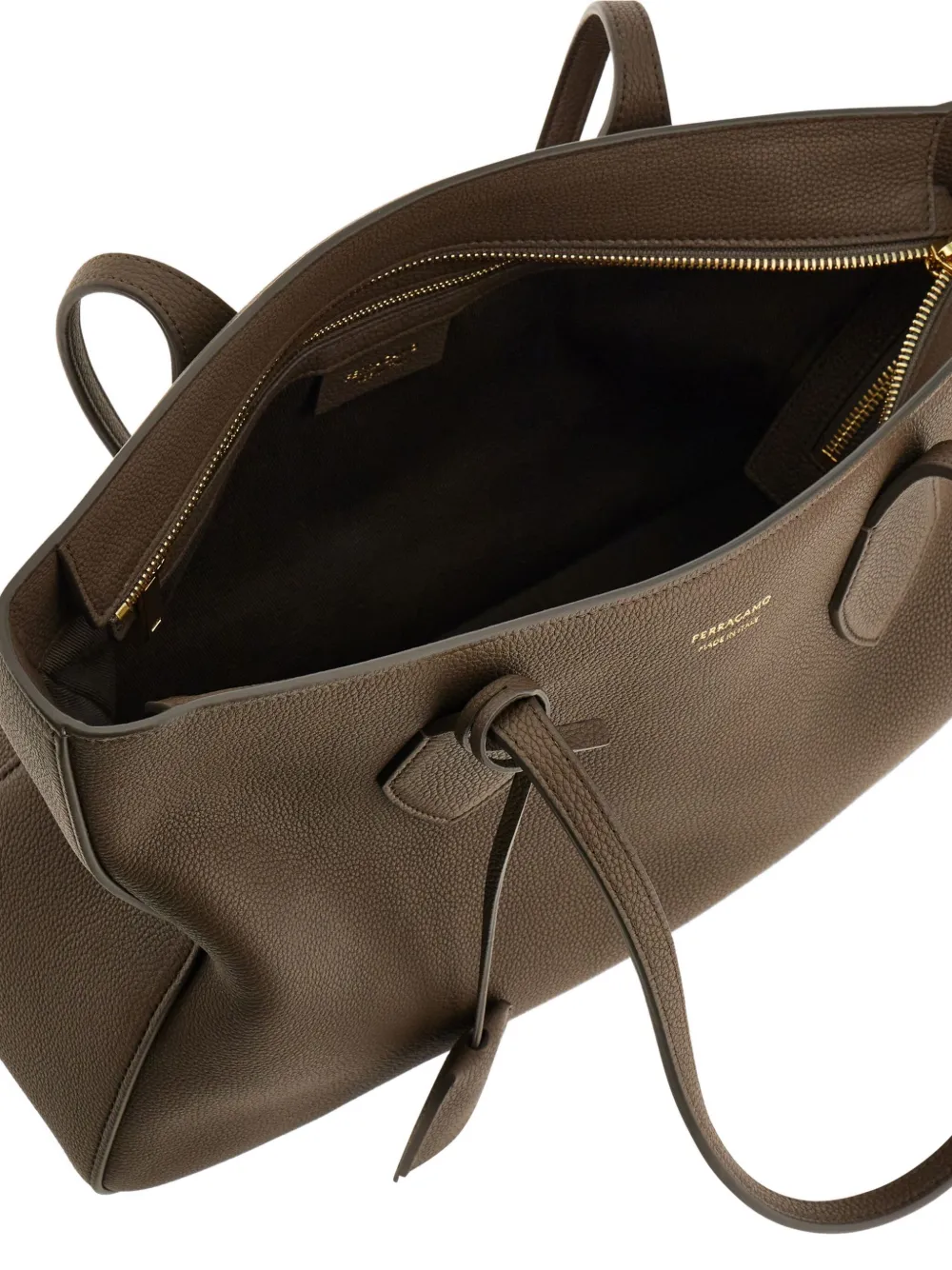 Ferragamo Medium Star-shaped Leather Tote Bag In Brown