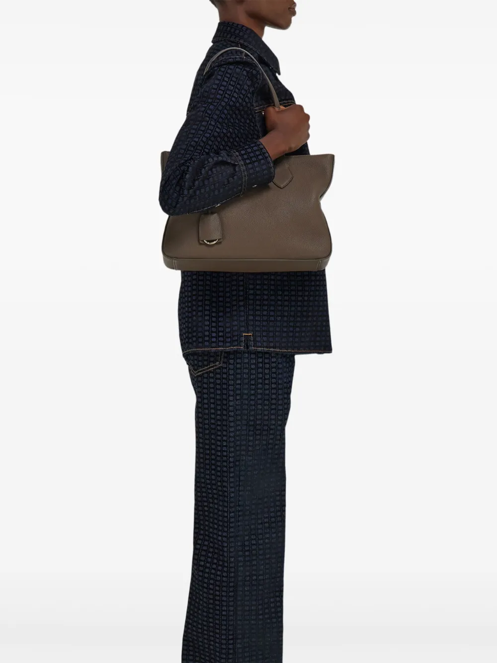 Ferragamo Medium Star-vormige leren shopper - Bruin