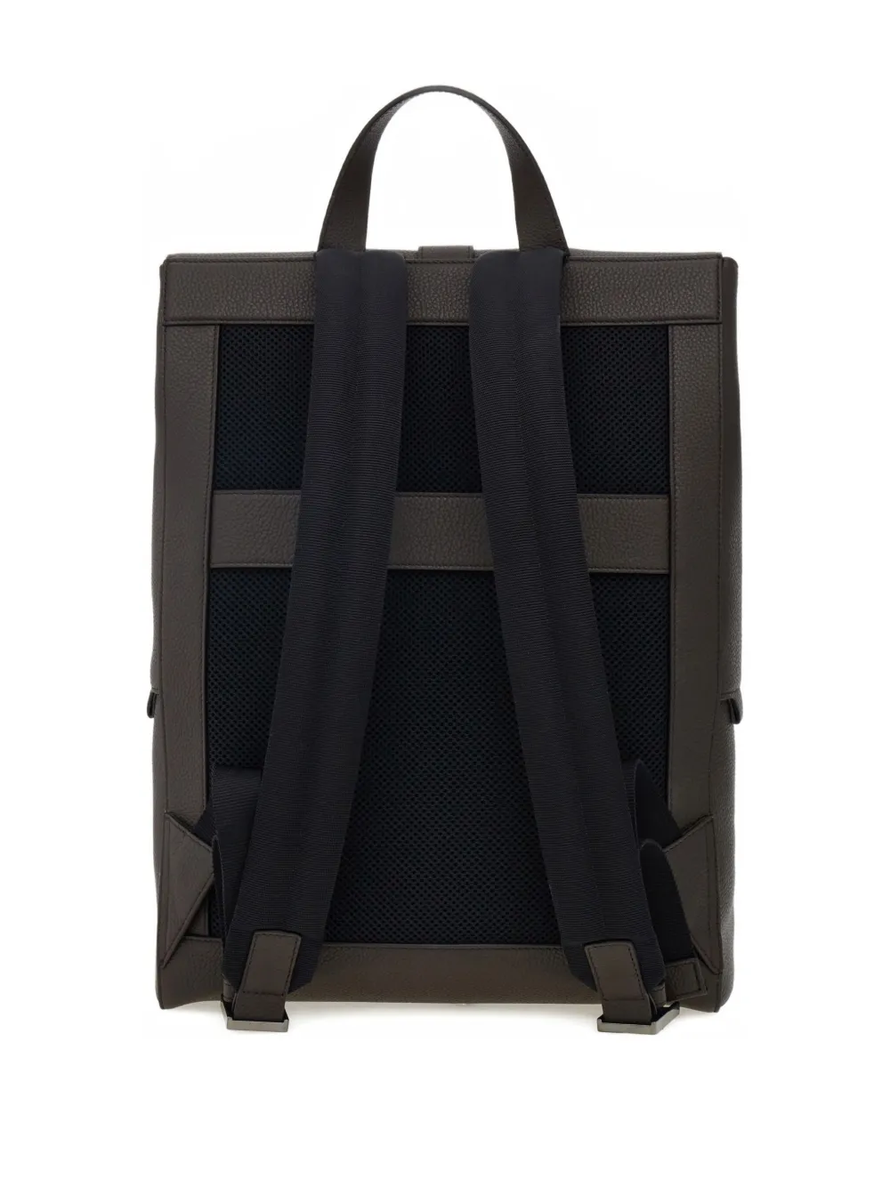 Ferragamo Gancini-buckle Zipped Backpack In Gray