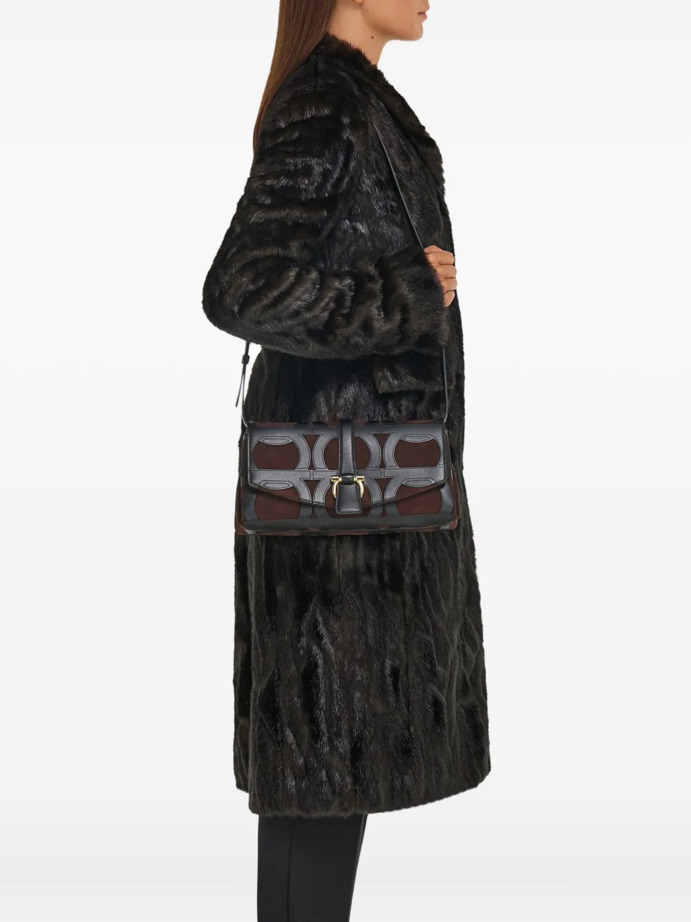 Ferragamo Kleine crossbodytas met omslag Zwart