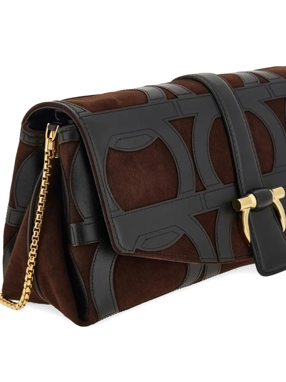 Ferragamo Kleine crossbodytas met omslag Zwart