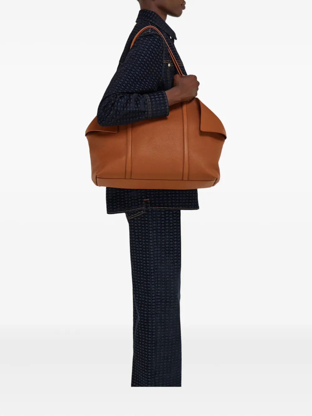 Ferragamo Large Open-top Tote Bag In Brown