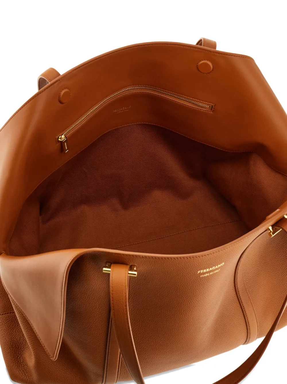 Ferragamo Large Open-top Tote Bag In Brown