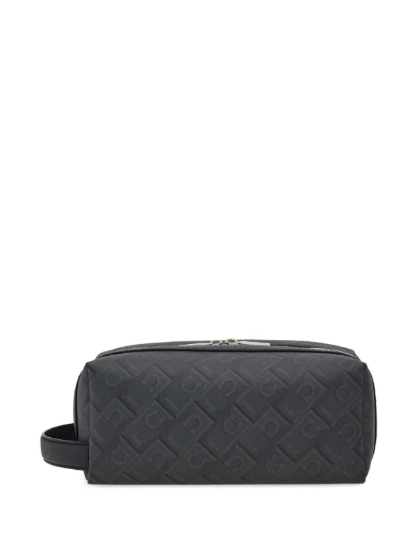 フェラガモ　ポーチ Ferragamo モノグラム トラベルポーチ | ブラック | FARFETCH JP