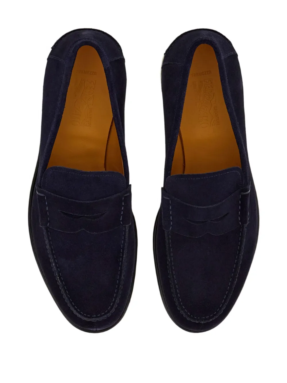 Ferragamo Fluwelen loafers Blauw