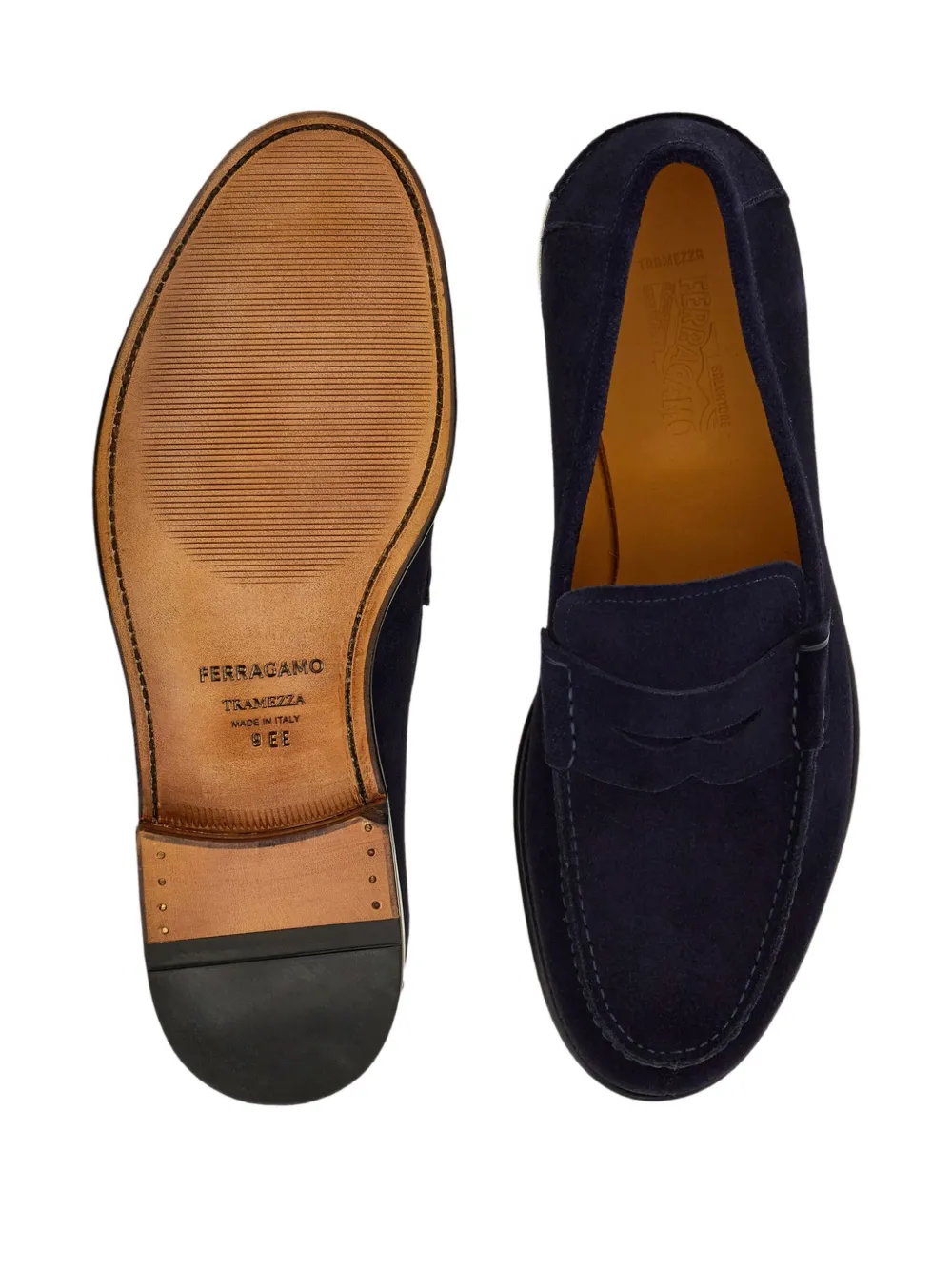 Ferragamo Fluwelen loafers Blauw