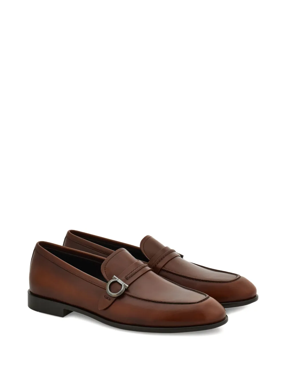 Ferragamo Loafers met Gancini-gesp Bruin