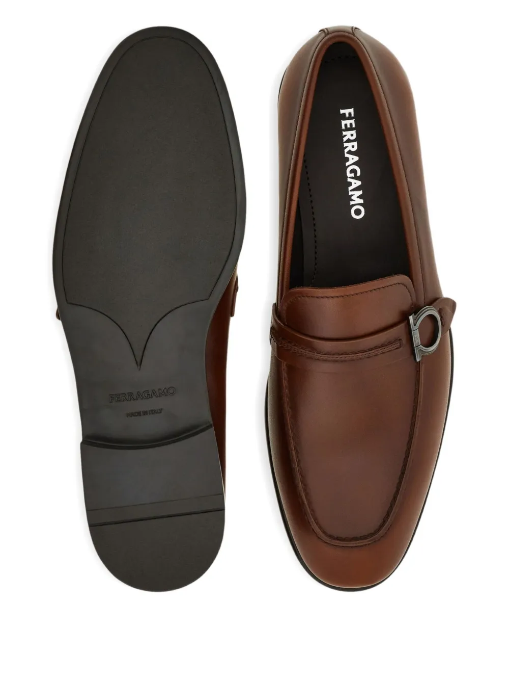 Ferragamo Loafers met Gancini-gesp Bruin