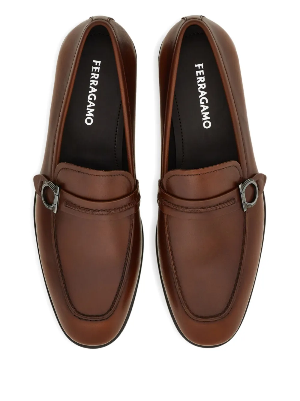 Ferragamo Loafers met Gancini-gesp Bruin