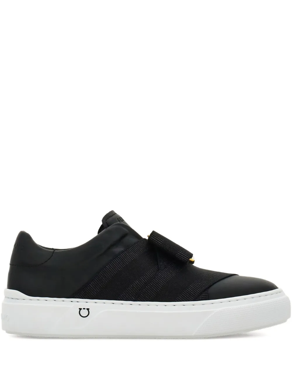 Ferragamo Slip On Sneaker With Maxi Bow Detail In Black