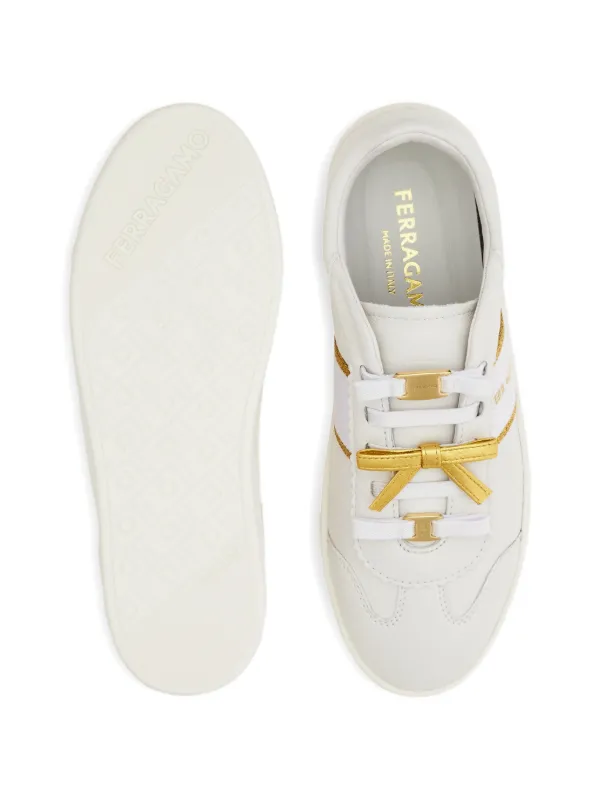 Ferragamo リボンディテール スニーカー | ホワイト | FARFETCH JP