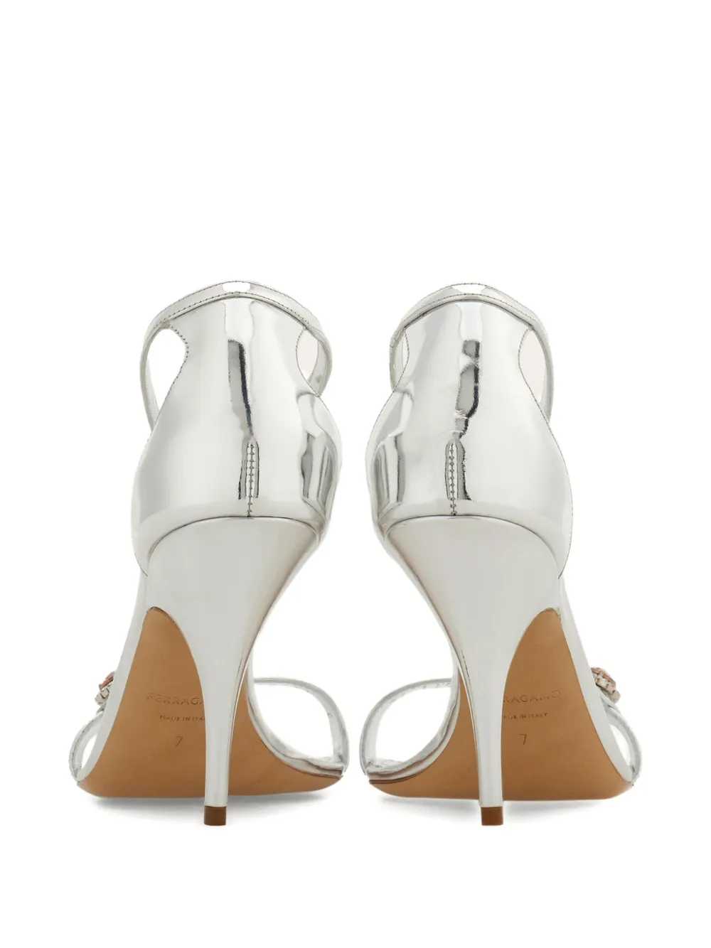 Ferragamo Sandalen verfraaid met kristallen Zilver