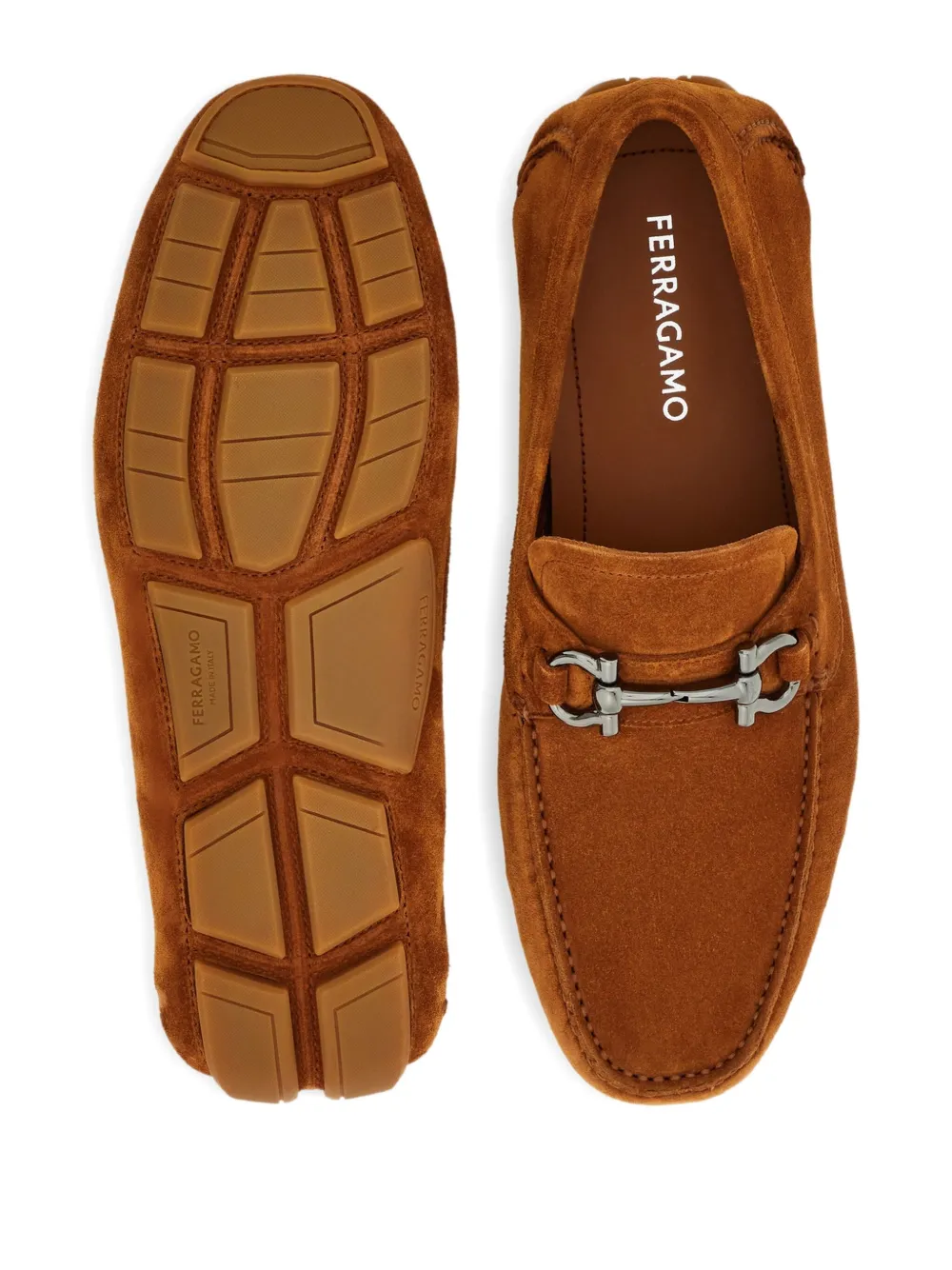 Ferragamo Loafers met Gancini-gesp Bruin