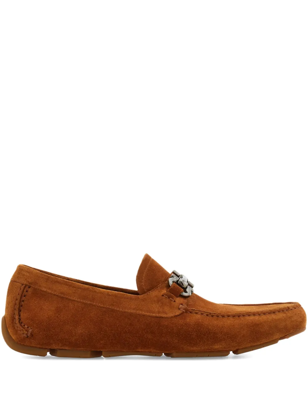Ferragamo Gancini-buckle loafers - Brown