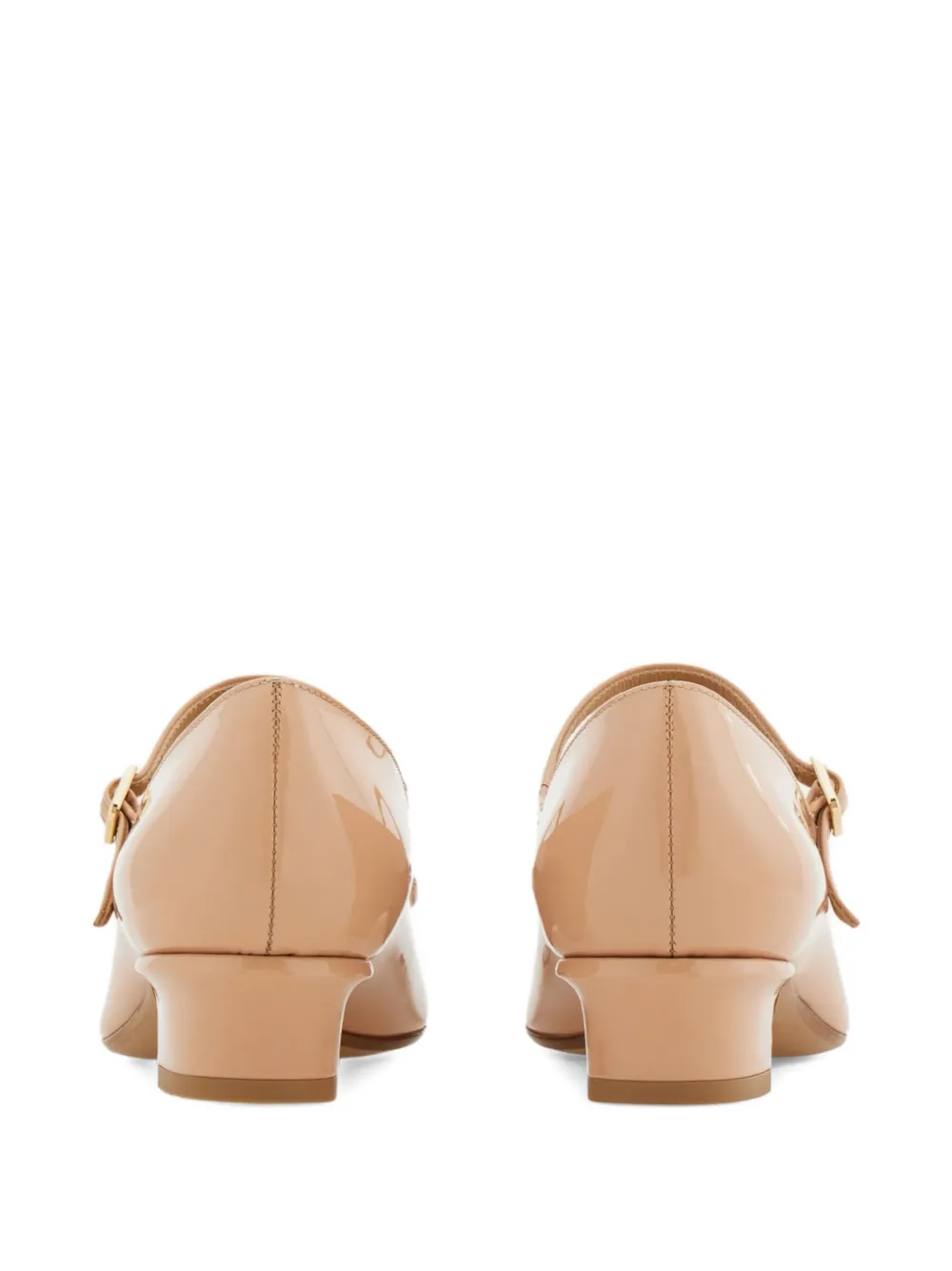 Ferragamo Mary Jane 30mm pumps met strik Beige