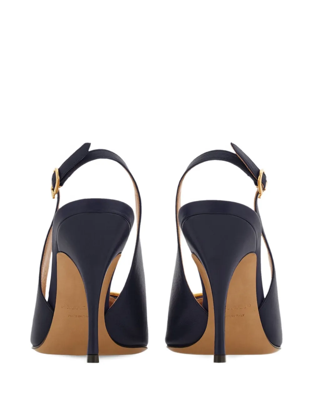 Ferragamo 90mm Maxi Gancini Slingback Pumps In Blue
