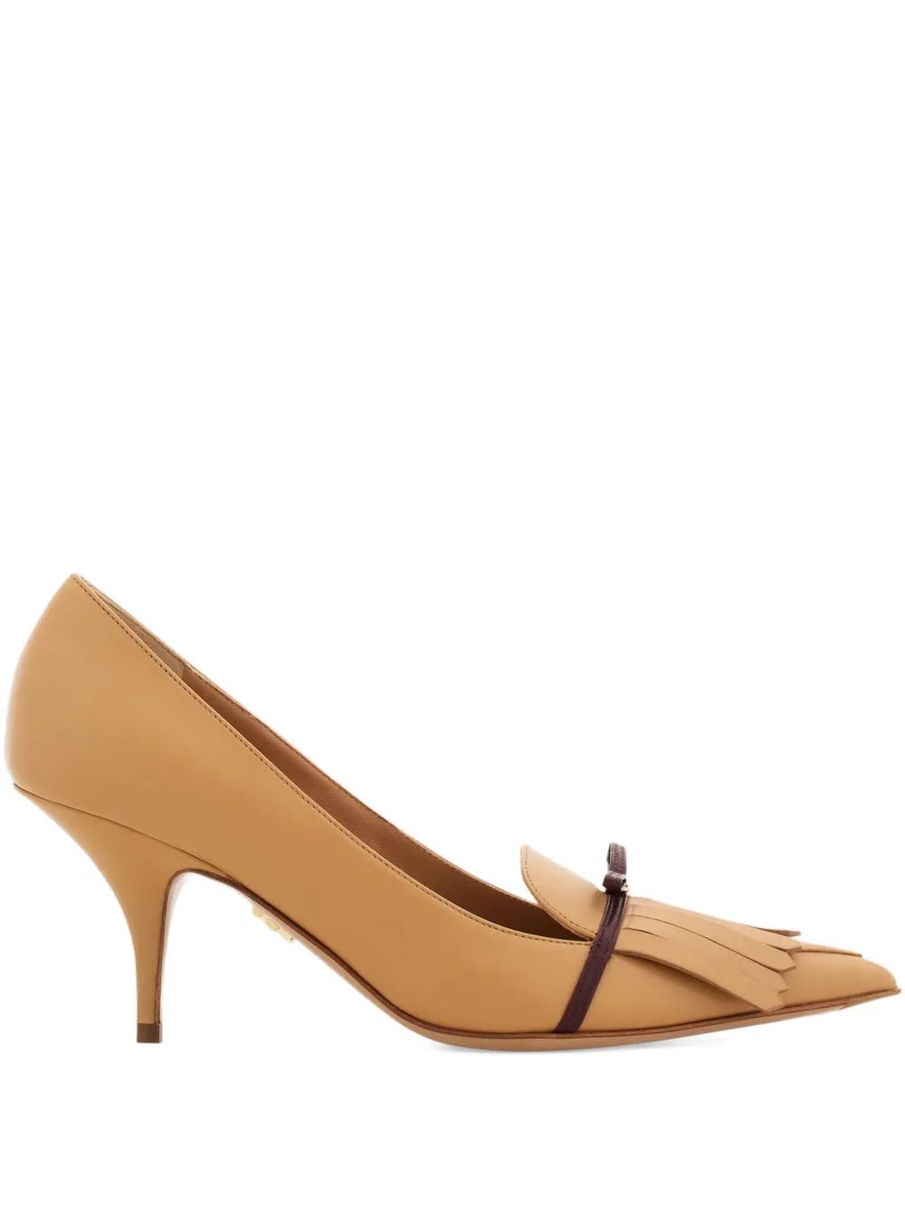Ferragamo 70mm pumps met strikdetail Bruin