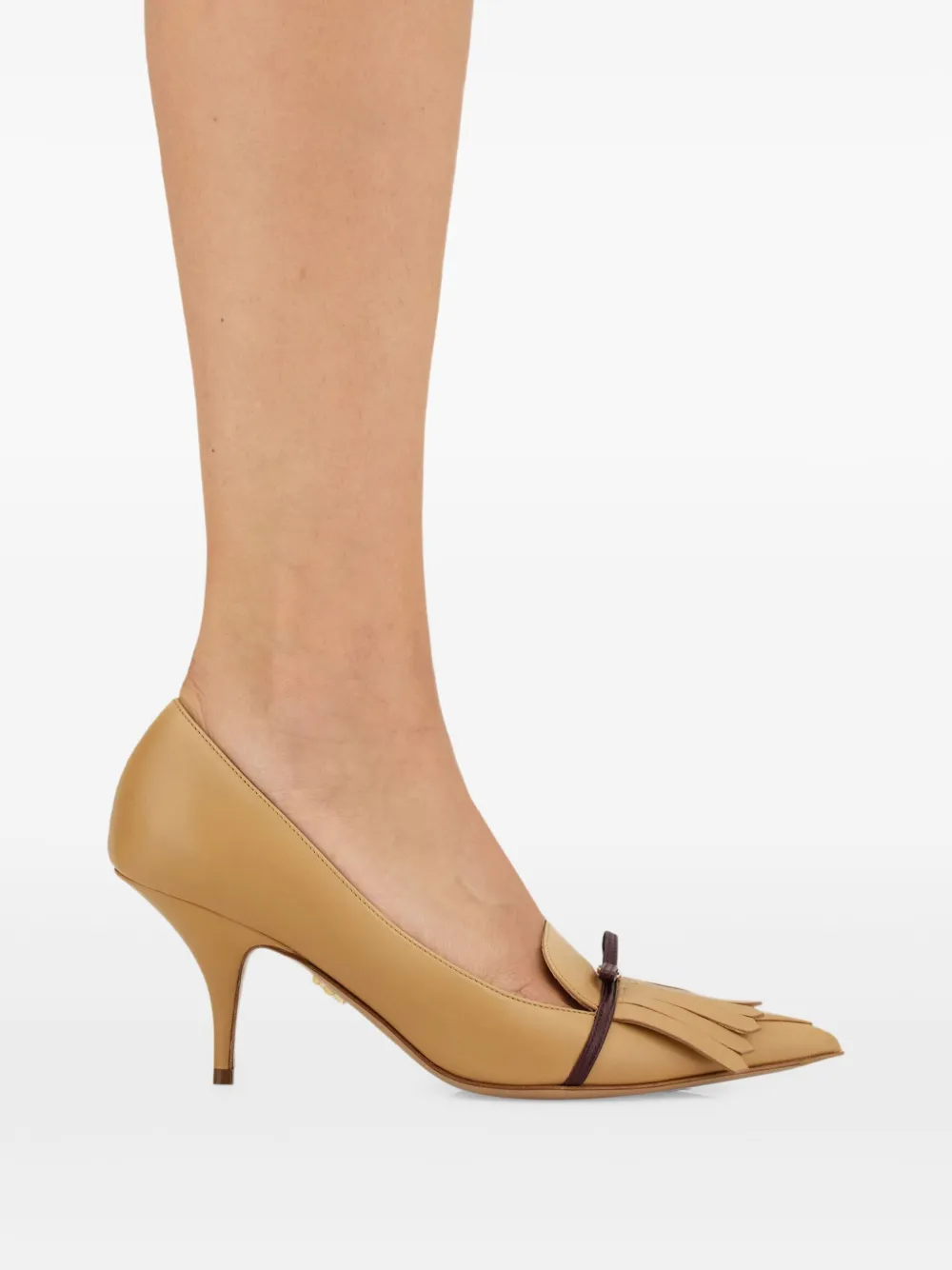 Ferragamo 70mm pumps met strikdetail Bruin