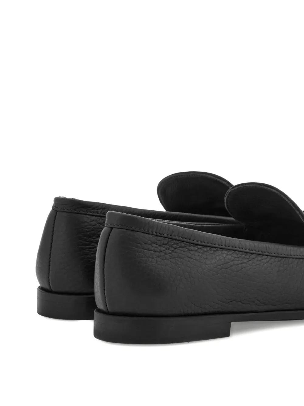 Ferragamo Gancini Almond-toe Loafers In Black