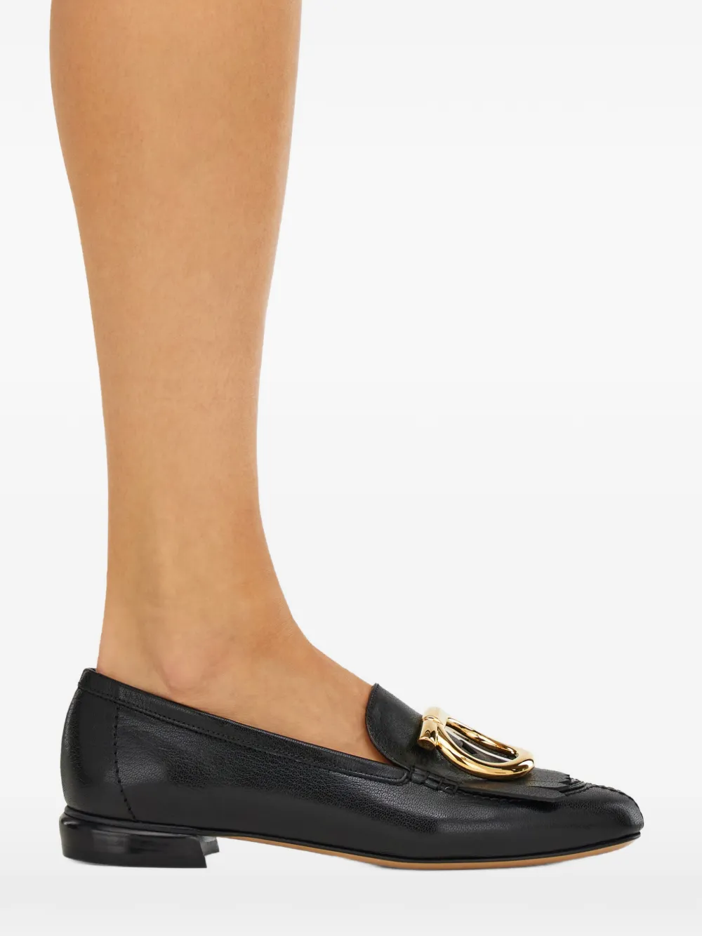 Ferragamo Gancio loafers met franje Zwart