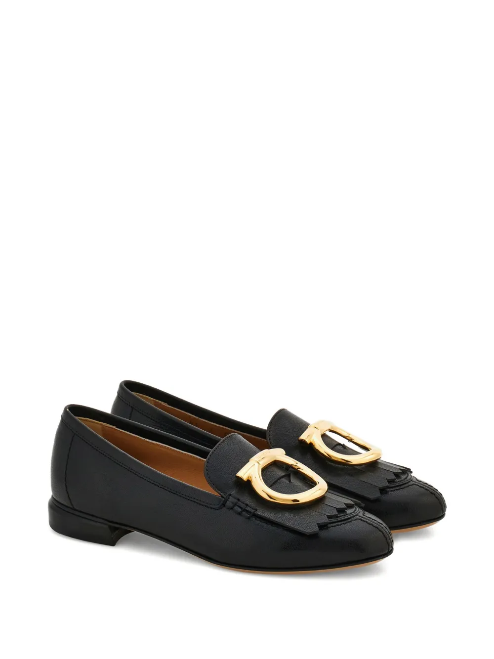 Ferragamo Gancio loafers met franje Zwart