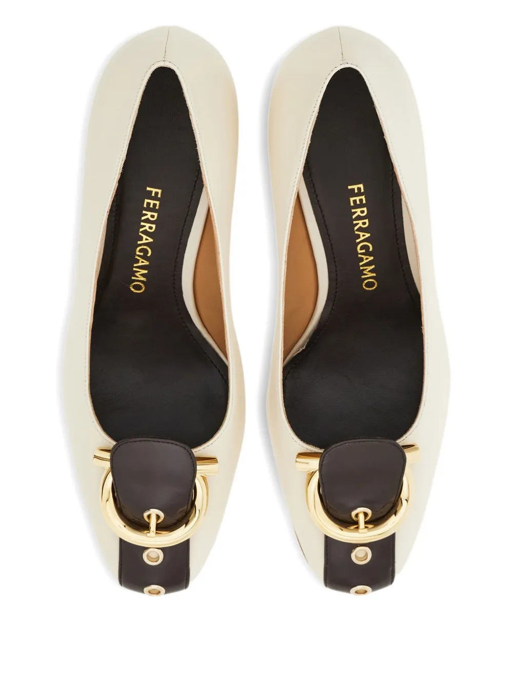 Ferragamo 70 mm Gancini pumps Wit