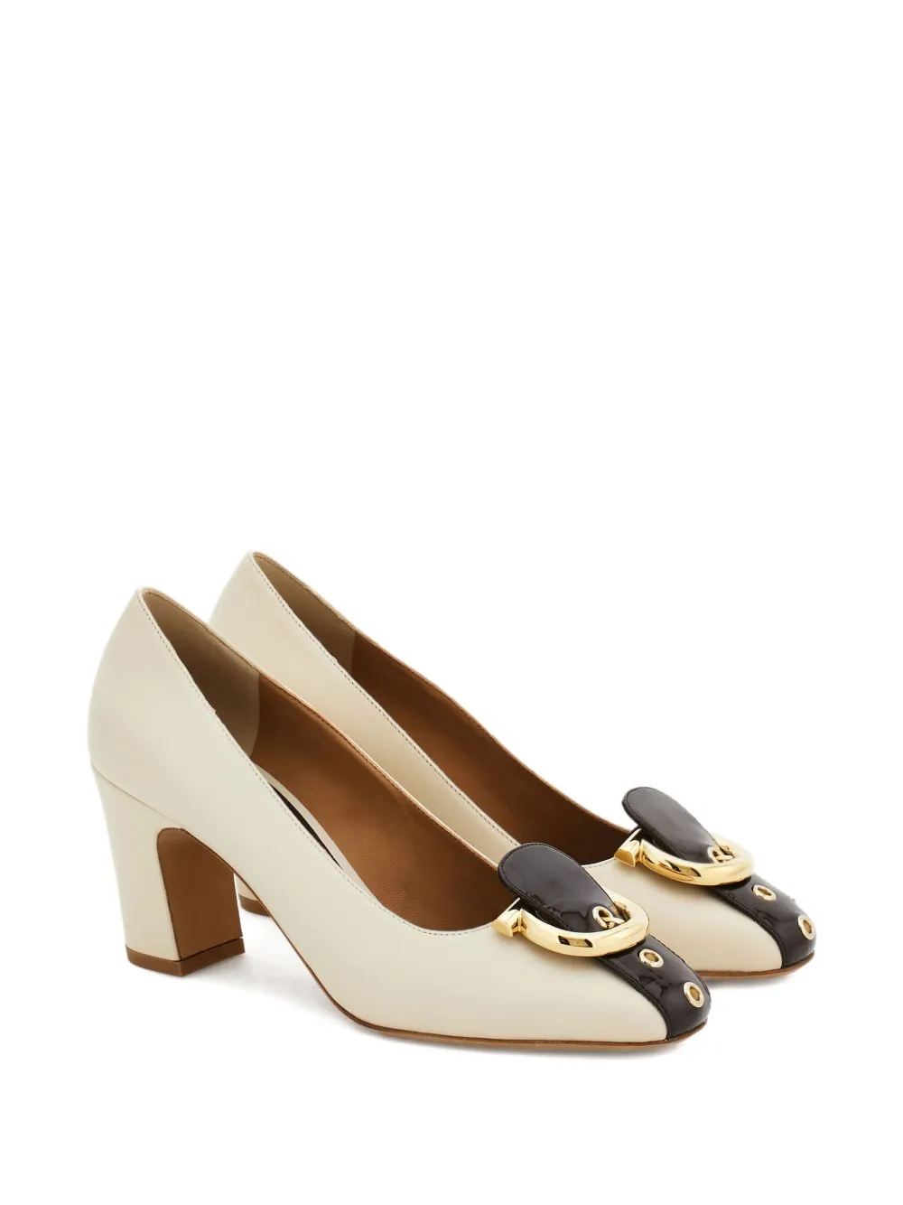 Ferragamo 70 mm Gancini pumps Wit