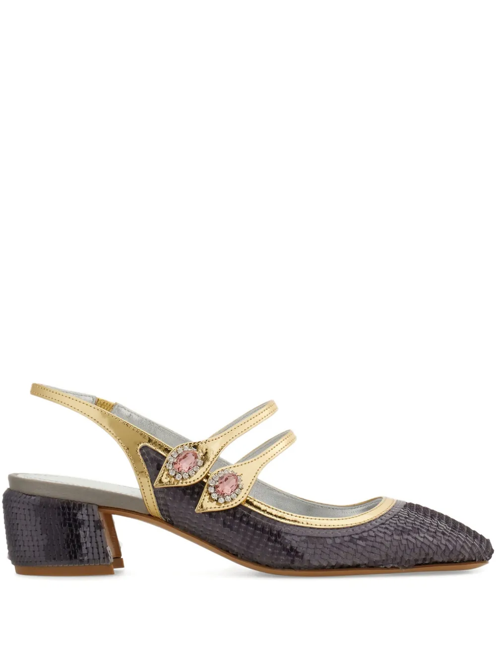 Ferragamo 40mm slingback pumps verfraaid met pailletten Zilver