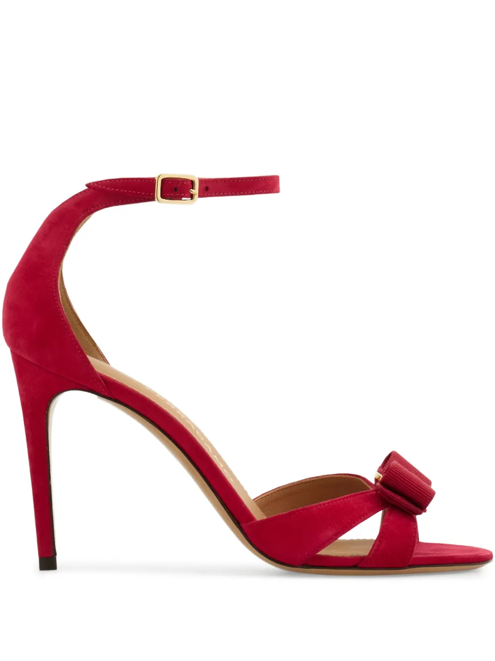 Ferragamo 90 mm sandalen met Vara-strik Rood