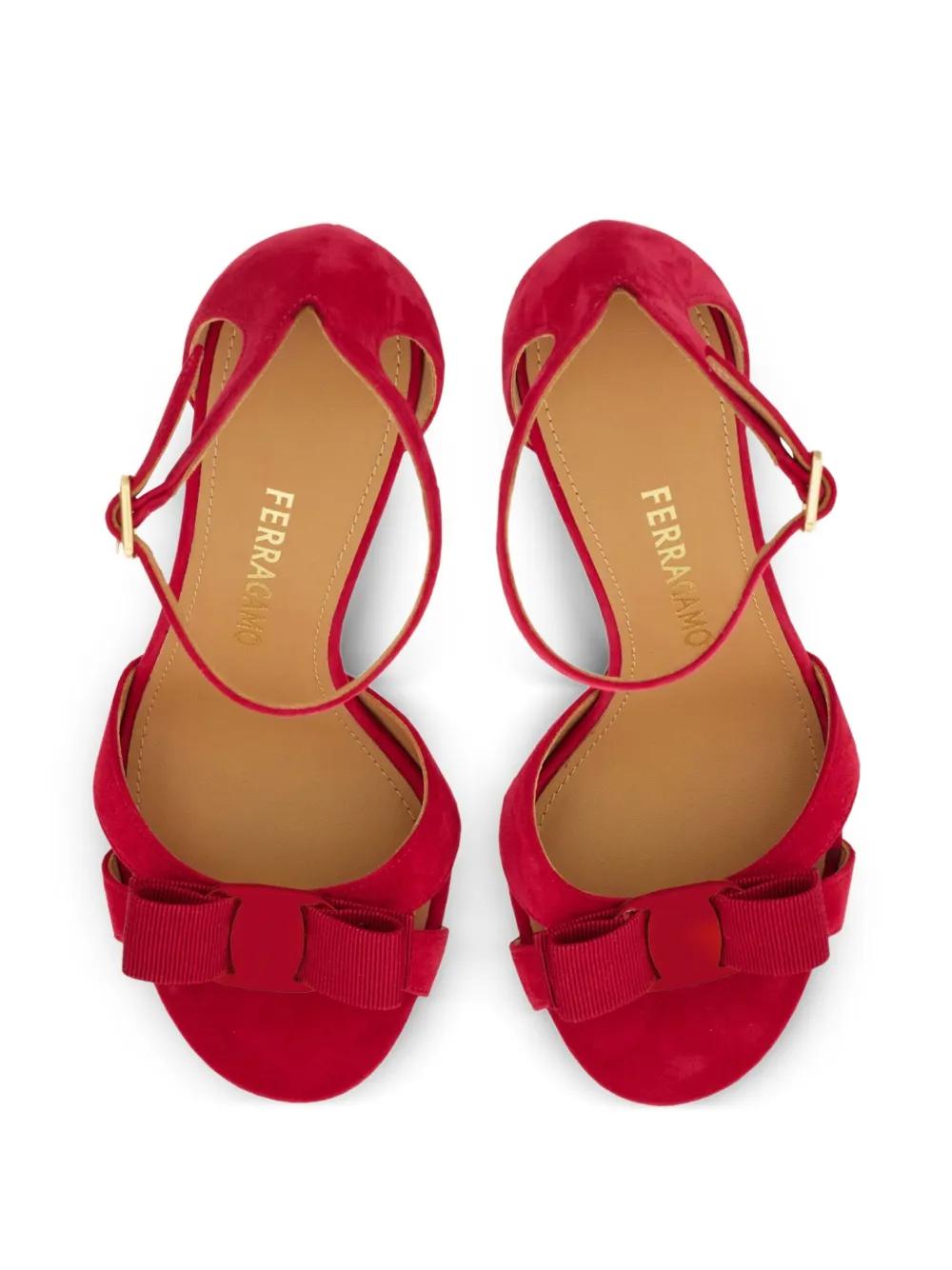 Ferragamo 90 mm sandalen met Vara-strik Rood